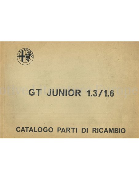 1972 ALFA ROMEO GT JUNIOR 1.3 | 1.6 ONDERDELEN CATALOGUS MULTI 