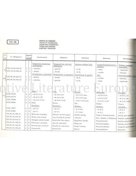 1972 ALFA ROMEO GT JUNIOR 1.3 | 1.6 ONDERDELEN CATALOGUS MULTI 