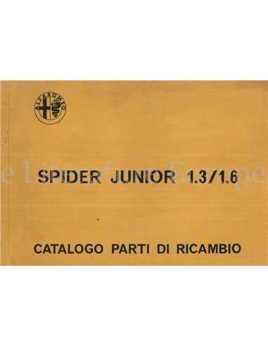 1972 ALFA ROMEO SPIDER JUNIOR 1.3 | 1.6 ONDERDELEN CATALOGUS MULTI 