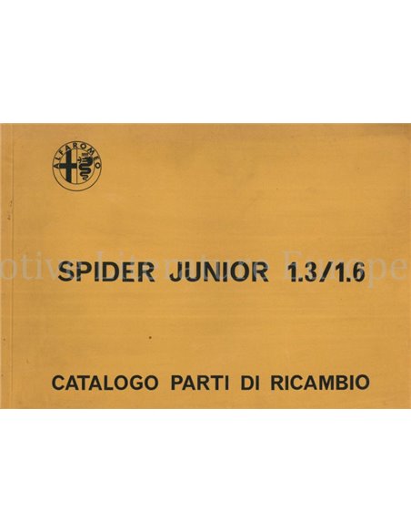 1972 ALFA ROMEO SPIDER JUNIOR 1.3 | 1.6 ONDERDELEN CATALOGUS MULTI 