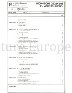 1976 ALFA ROMEO ALFETTA 1.6 TECHNISCHE GEGEVENS EN VOORSCHRIFTEN NEDERLANDS 2