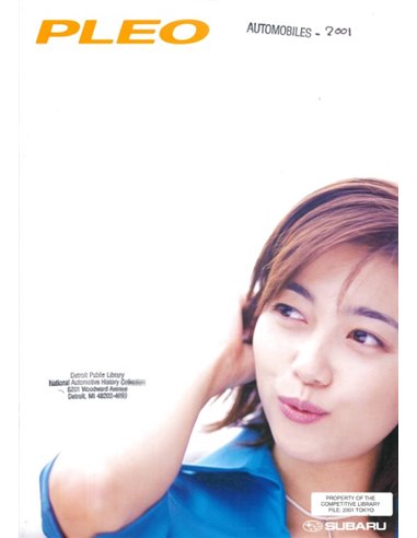 2001 SUBARU PLEO BROCHURE JAPANESE
