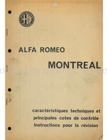 1971 ALFA ROMEO MONTREAL REVISIONS ANWEISUNGEN FRANZÖSISCH