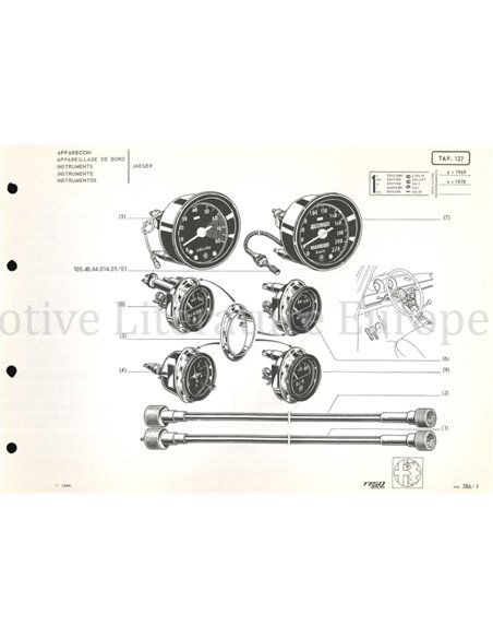1971 ALFA ROMEO 1750 BERLINA ONDERDELENBOEK MULTI