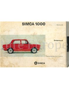 1967 SIMCA 1000 OWNERS MANUAL DUTCH