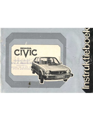 1978 HONDA CIVIC BETRIEBSANLEITUNG NIEDERLÄNDISCH