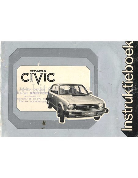 1978 HONDA CIVIC BETRIEBSANLEITUNG NIEDERLÄNDISCH