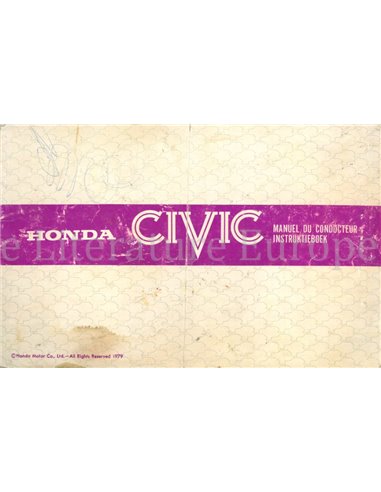1979 HONDA CIVIC INSTRUCTIEBOEKJE FRANS | NEDERLANDS