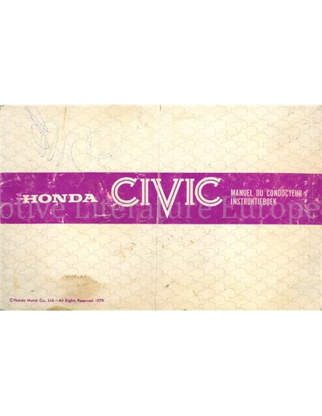 1979 HONDA CIVIC BETRIEBSANLEITUNG FRANZÖSISCH | NIEDERLÄNDISCH