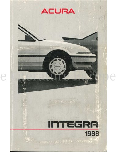 1988 ACURA INTEGRA INSTRUCTIEBOEKJE ENGELS
