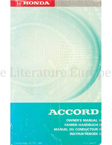 1988 HONDA ACCORD OWNERS MANUAL