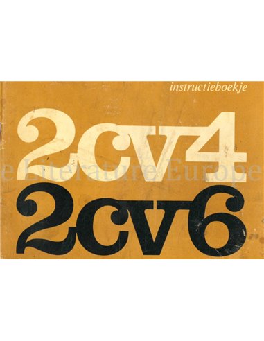 1972 CITROEN 2CV4 | 2CV6 OWNERS MANUAL DUTCH