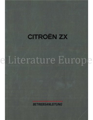 1992 CITROËN ZX OWNERS MANUAL GERMAN