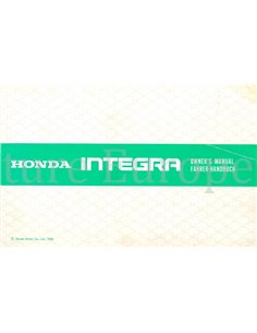 1986 HONDA INTEGRA OWNER'S MANUAL MULTI