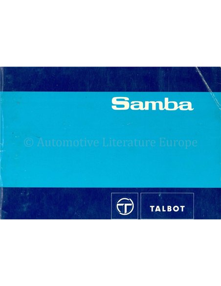 1981 TALBO SAMBA BETRIEBSANLEITUNG 