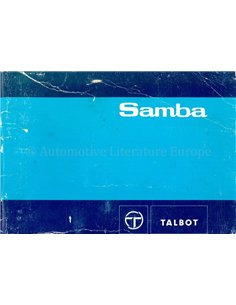 1982 TALBO SAMBA BETRIEBSANLEITUNG 
