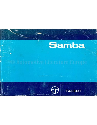 1982 TALBOT SAMBA INSTRUCTIEBOEKJE 