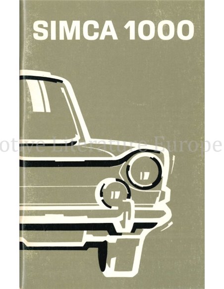1975 SIMCA 1000 INSTRUCTIEBOEKJE NEDERLANDS 