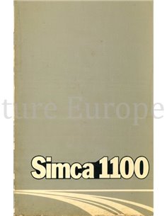 1975 SIMCA 1000 BETRIEBSANLEITUNG NIEDERLÄNDISCH