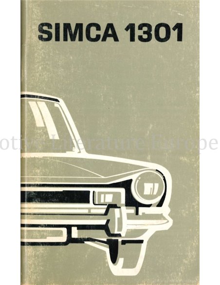1973 SIMCA 1301 BETRIEBSANLEITUNG NIEDERLÄNDISCH