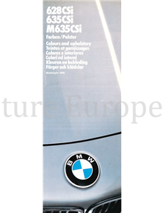 1986 BMW 6 SERIE COLOUR AND UPHOLSTERY BROCHURE