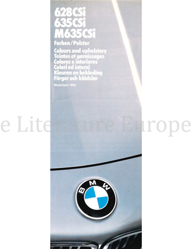 1986 BMW 6ER FARBEN UND POLSTER PROSPEKT