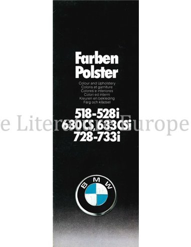 1977 BMW PROGRAMMA KLEUREN EN BEKLEDING BROCHURE 