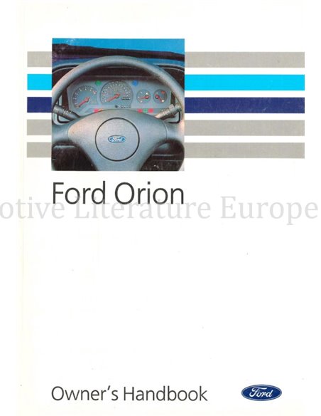 1992 FORD ORION BETRIEBSANLEITUNG ENGLISCH