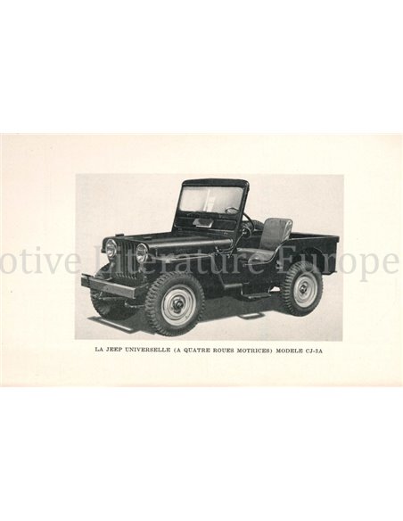 1948 WILLYS-OVERLAND JEEP INSTRUCTIEBOEKJE FRANS