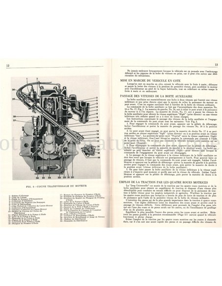 1948 WILLYS-OVERLAND JEEP INSTRUCTIEBOEKJE FRANS