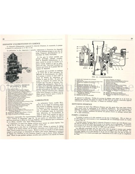 1948 WILLYS-OVERLAND JEEP INSTRUCTIEBOEKJE FRANS