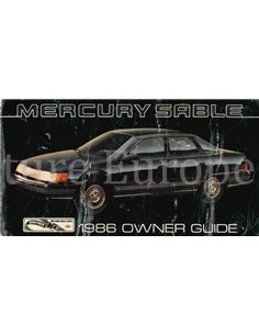 1986 MERCURY SABLE  INSTRUCTIEBOEKJE ENGELS (USA)