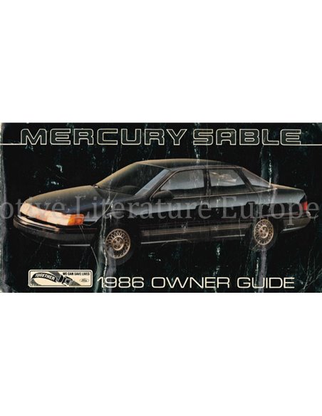 1986 MERCURY SABLE  BETRIEBSANLEITUNG ENGLISCH (USA)
