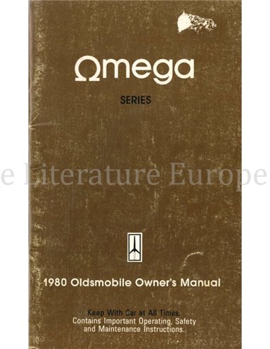 1980 OLDSMOBILE OMEGA INSTRUCTIEBOEKJE ENGELS