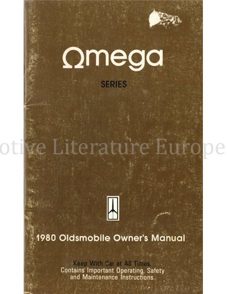 1980 OLDSMOBILE OMEGA OWNERS MANUAL ENGLISH