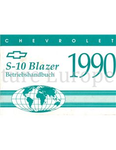 1990 CHEVROLET S-10 BLAZER INSTRUCTIEBOEKJE DUITS