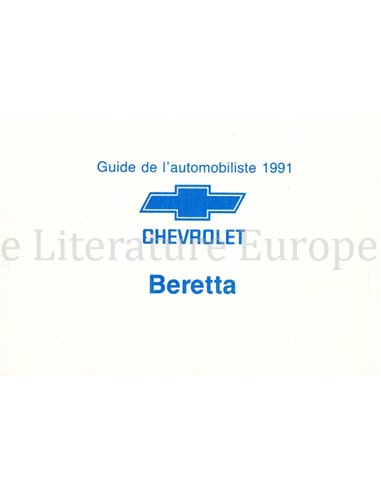 1991 CHEVROLET BERETTA INSTRUCTIEBOEKJE FRANS (CAN)