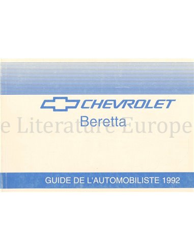 1992 CHEVROLET BERETTA OWNERS MANUAL FRENCH (CAN)