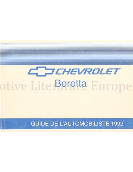 1992 CHEVROLET BERETTA OWNERS MANUAL FRENCH (CAN)
