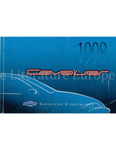 1998 CHEVROLET CAVALIER INSTRUCTIEBOEKJE ENGELS