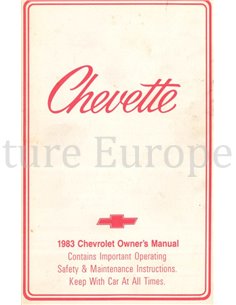 1983 CHEVROLET CHEVETTE BETRIEBSANLEITUNG ENGLISCH