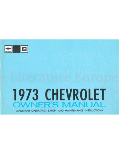 1973 CHEVROLET MONTE CARLO INSTRUCTIEBOEKJE ENGELS