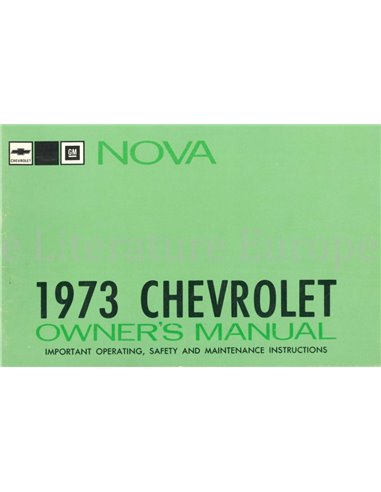 1973 CHEVROLET NOVA OWNERS MANUAL ENGLISH