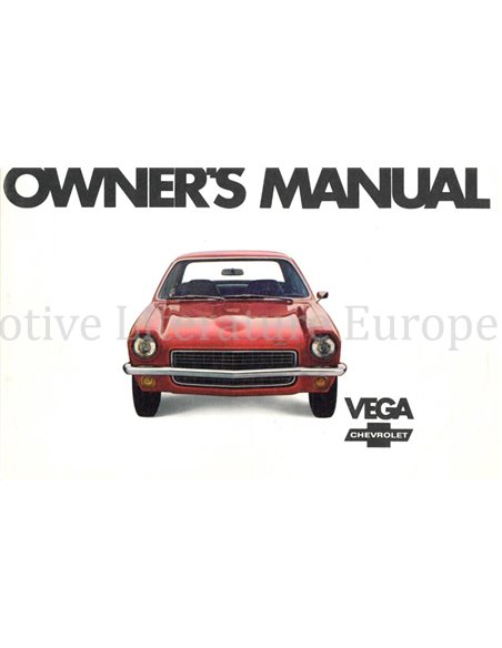 1971 CHEVROLET VEGA BETRIEBSANLEITUNG ENGLISCH