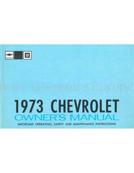 1973 CHEVROLET BETRIEBSANLEITUNG ENGLISCH