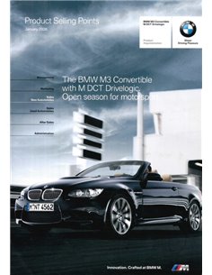 2008 BMW M3 CONVERTIBLE PRODUCT SELLING POINTS BROCHURE ENGLISH