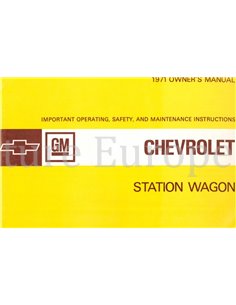 1971 CHEVROLET STATION WAGON BETRIEBSANLEITUNG ENGLISCH