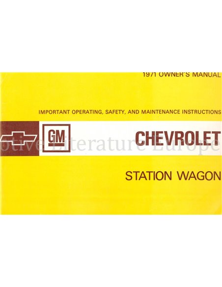1971 CHEVROLET STATION WAGON INSTRUCTIEBOEKJE ENGELS