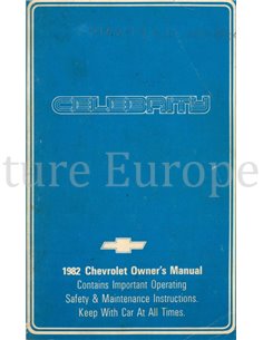 1982 CHEVROLET CELEBRITY OWNERS MANUAL ENGLISH