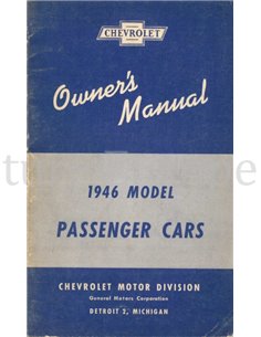 1946 CHEVROLET RANGE OWNERS MANUAL ENGLISH